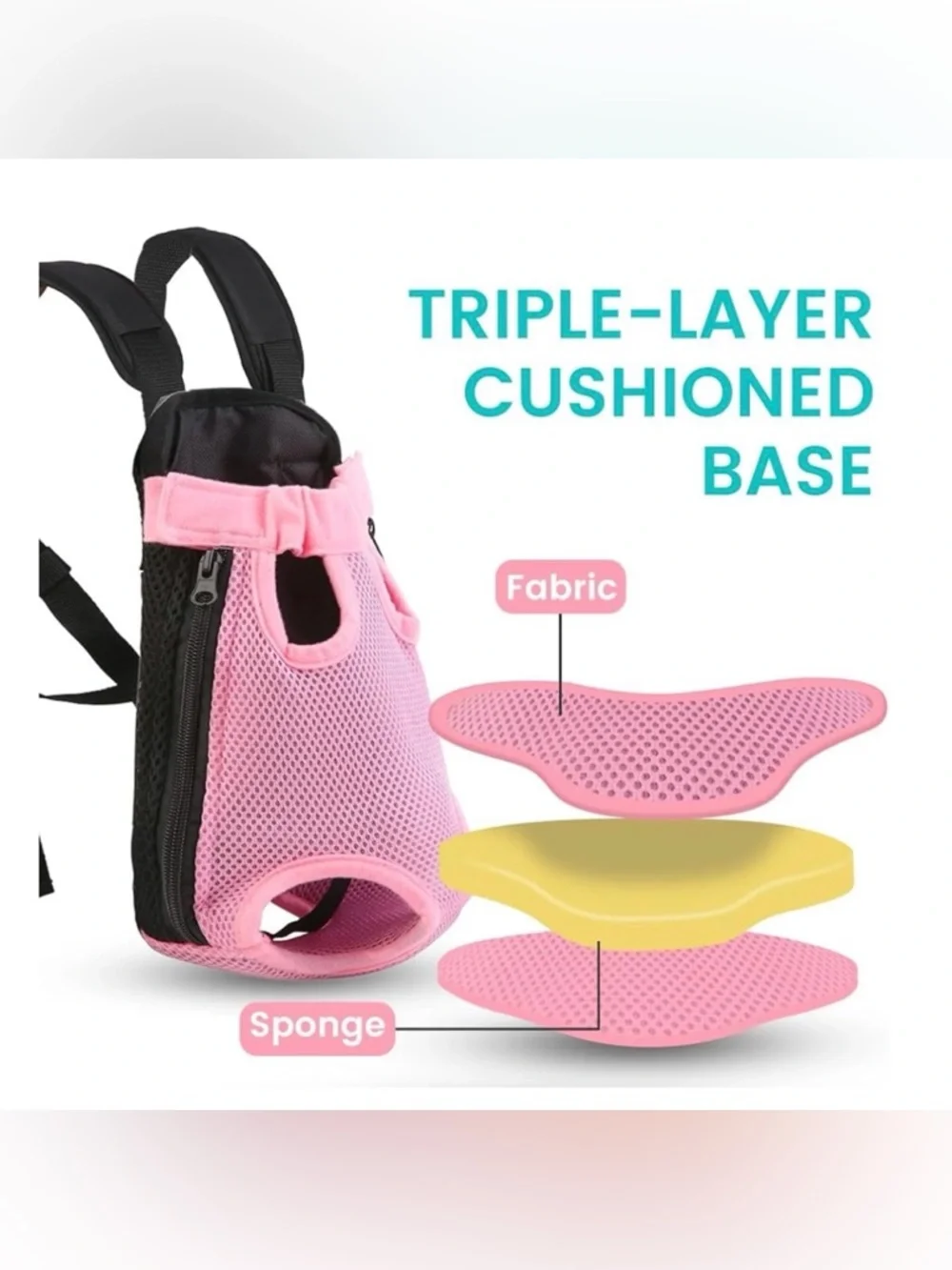 Pet Front Carrier Backpack for Dogs - Pink